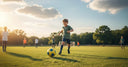 Child playing soccer while wearing removable NewSmile aligners