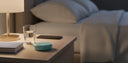 Nighttime aligner case placed on bedside table for daily use