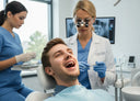 Tooth extraction procedure at a dental clinic