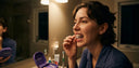 NewSmile clear retainer being worn at night to prevent teeth shifting and maintain orthodontic alignment