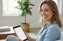 Adult reviewing dental cost options on a tablet