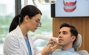 orthodontist adjusting retainer fit to improve patient sleep comfort.