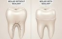 Diagram showing how dental sealants protect teeth