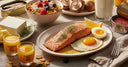 Vitamin D3 rich foods including salmon, eggs, and milk