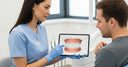 Orthodontist explaining adult orthodontic treatment plan
