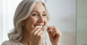 Senior inserting clear retainer to maintain alignment