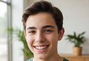 Teen smiling confidently while wearing invisible braces