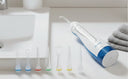 Various water flosser tips for dental hygiene