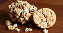 Flat-design granola cluster showing cracked aligner risk.