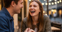 Teen smiling confidently while wearing braces on a date