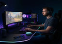 Gamer using night guard during long gaming session.