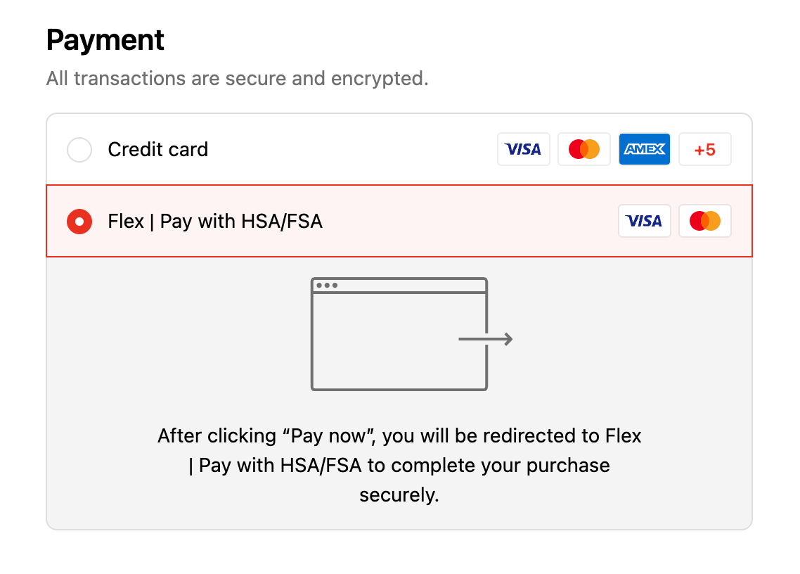 3. Select Flex at checkout